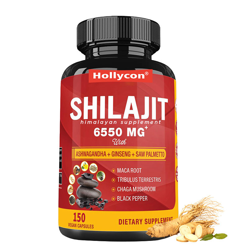Supplément de Shilajit de l'Himalaya soutient l'énergie et le système immunitaire combiné Ashwagandha Ginseng Saw Palmetto Maca