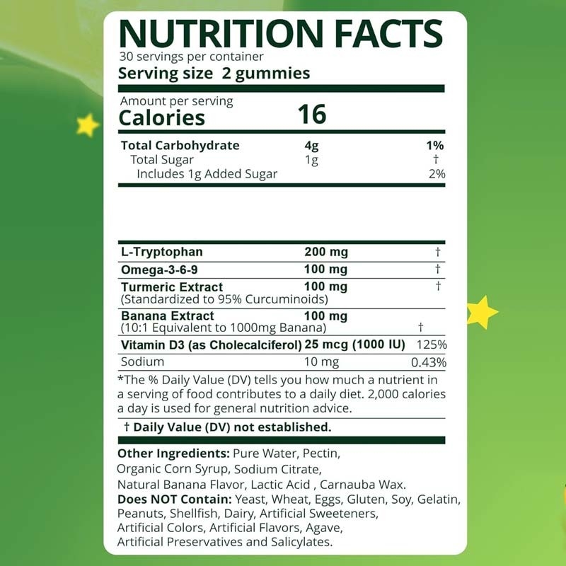 OEM 5 - HTP GABA Sleep Gummies Supplément GABA naturel pour le sommeil, le cerveau et les articulations