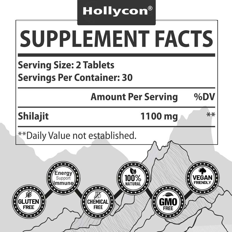 Shilajit Tablettes d' énergie de soutien immunitaire Shilajit organique pour les hommes et les femmes