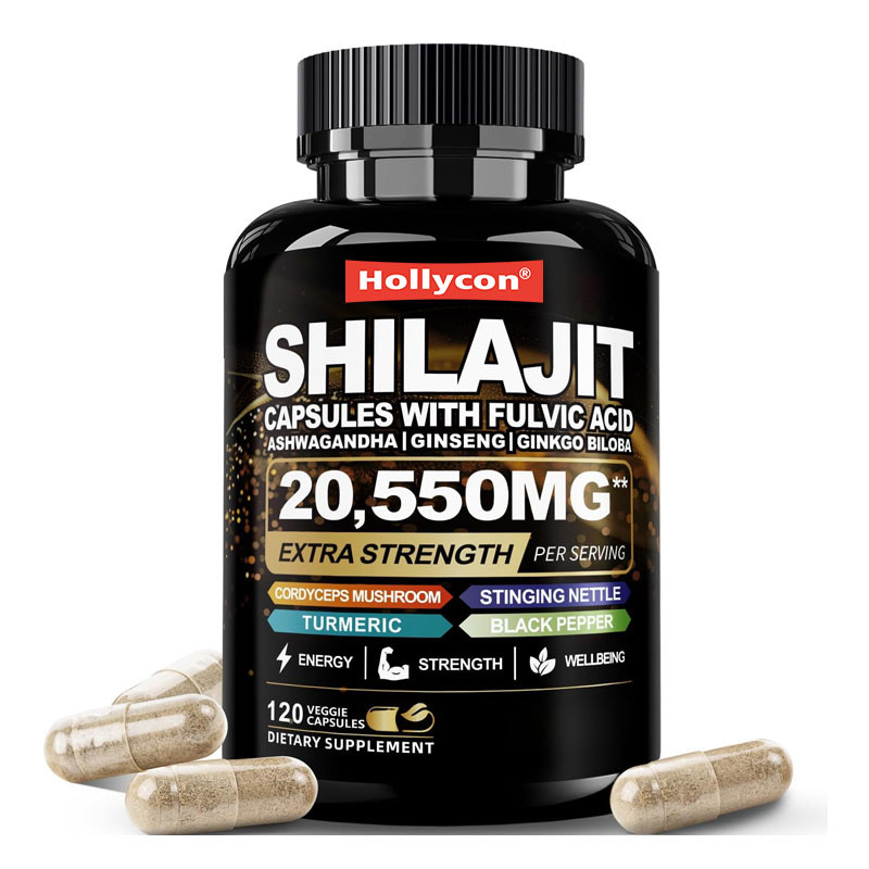 Shilajit capsules 85+ oligo-minéraux énergie et soutien immunitaire pour les hommes et les femmes