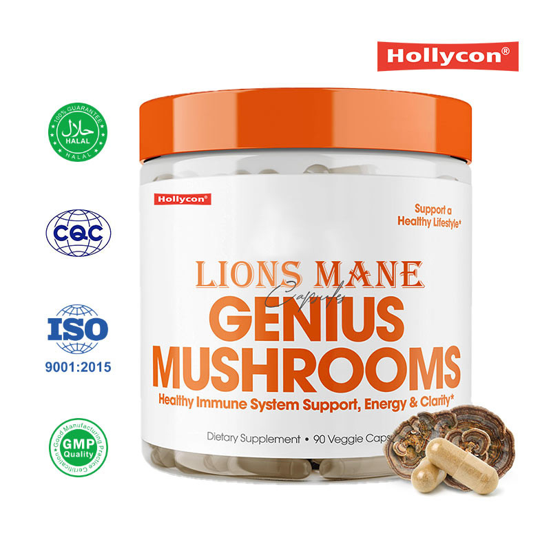 Supplément de champignons de fabricant Capsules de crinière de lion Aide le foie Rinier Soutien à la mémoire Immunité