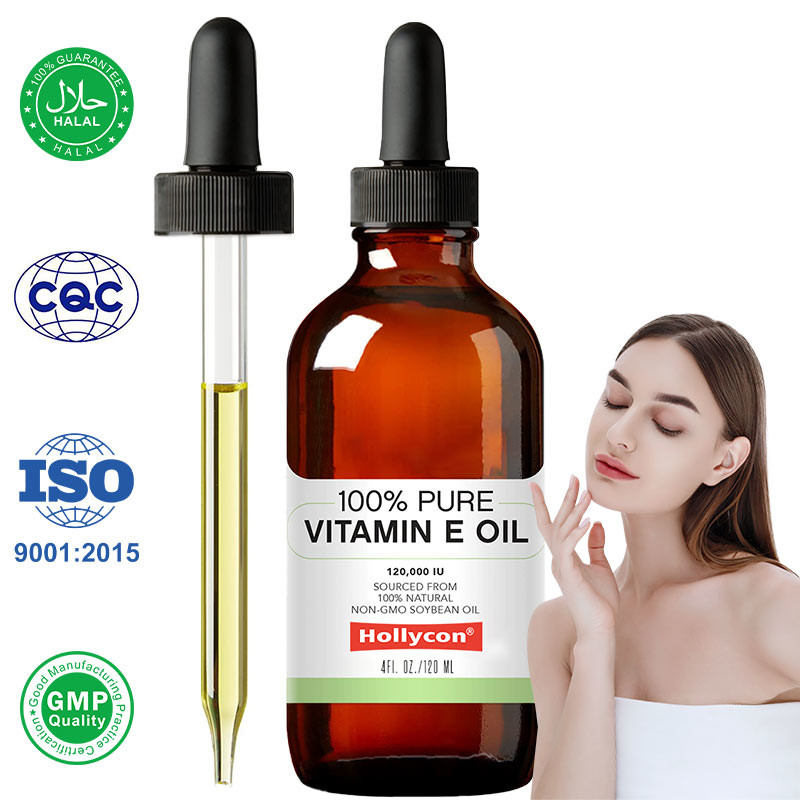 OEM Gouttes d'huile de vitamine E 100% pure pour le rajeunissement de la peau et la prévention des cicatrices