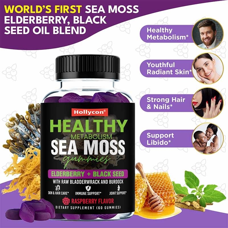 Les gommes de mousse de mer pour les cheveux forts Les gommes de mousse de mer pour le soutien immunitaire
