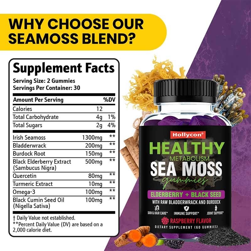 Les gommes de mousse de mer pour les cheveux forts Les gommes de mousse de mer pour le soutien immunitaire