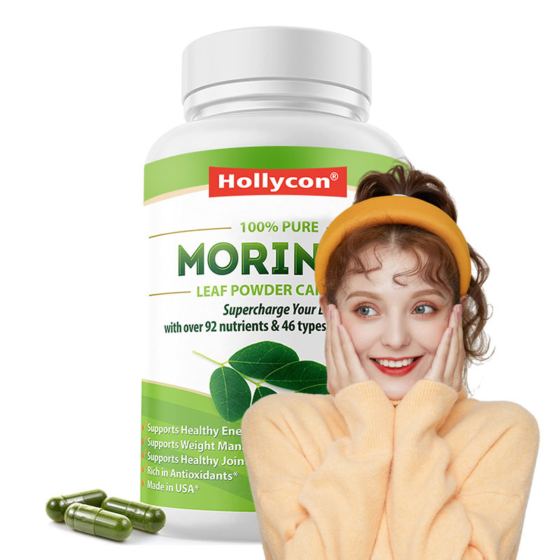 Capsules de moringa poudre de moringa organique feuille de moringa soutient le métabolisme énergétique usine immunitaire