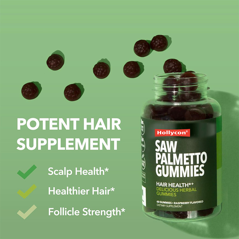 Les gommes de saw palmetto pour la santé du cuir chevelu 75 mg extrait de saw palmetto pour le soutien des cheveux