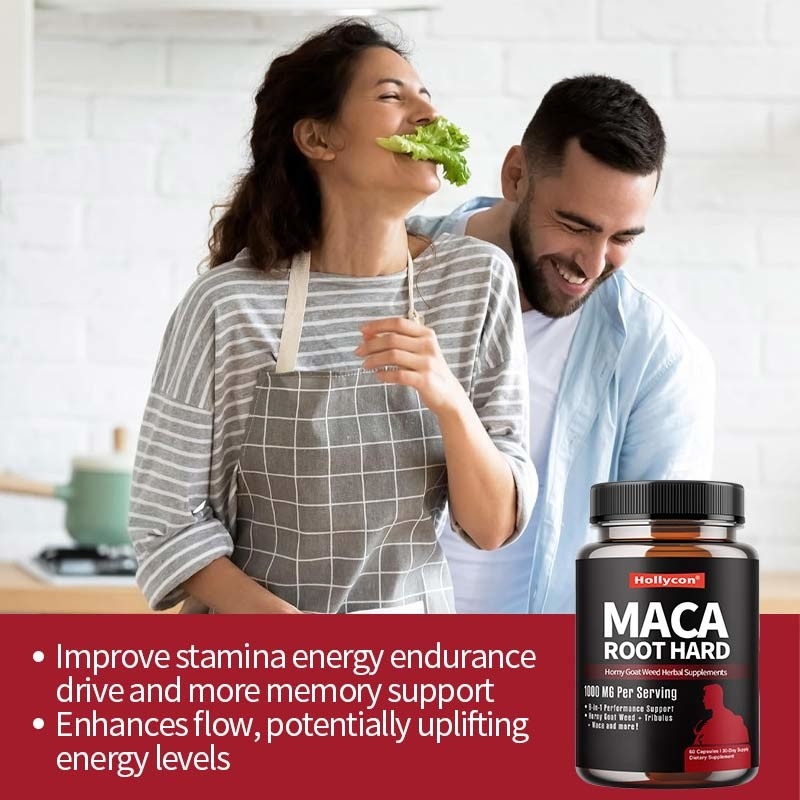 Suppléments à base de plantes à base de maca à marque privée Capsules dures d'herbe de chèvre pour augmenter l'énergie
