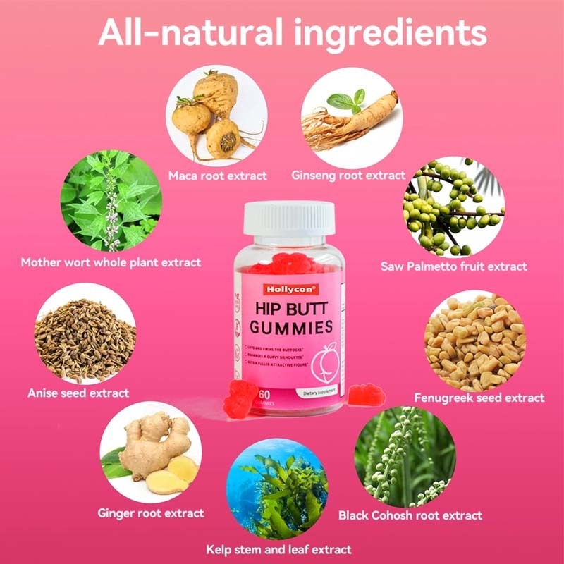 OEM Gummies pour fesses de hanche pour les femmes Supplément améliorant les fesses pour le levage des fesses