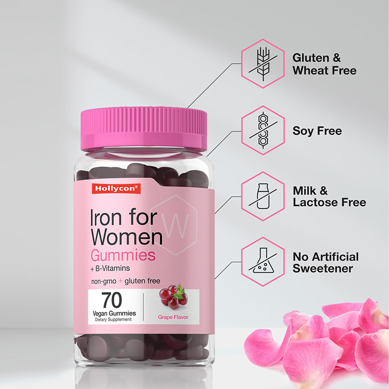 Fer pour les femmes 250mcg Acide folique 18mg Fer pour la production de globules rouges