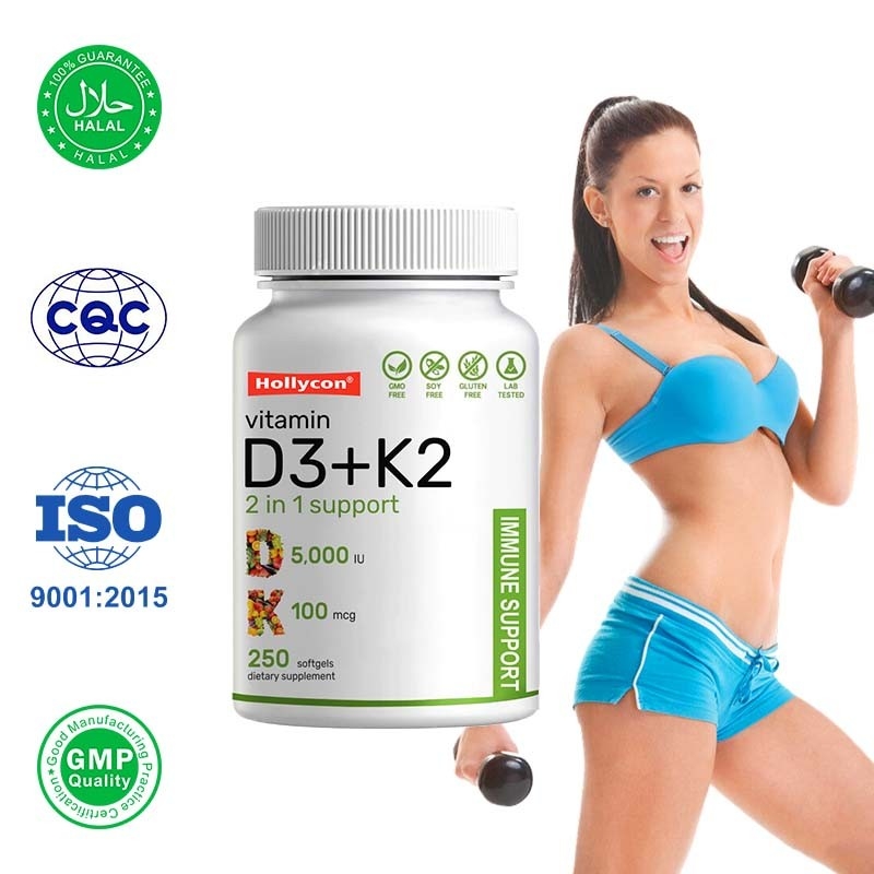 Vitamine D3 K2 Gels mous pour la santé immunitaire du cœur et des os avec soutien en calcium