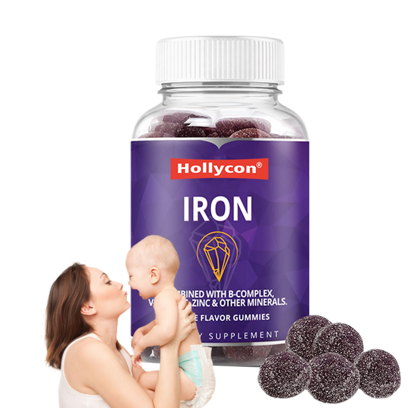 Des gommes de fer OEM pour les femmes 250mcg Acide folique Gommes de fer pour le soutien du fer