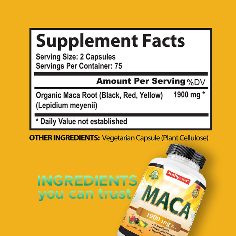 Capsules de racine de maca Capsules énergétiques puissantes pour les hommes