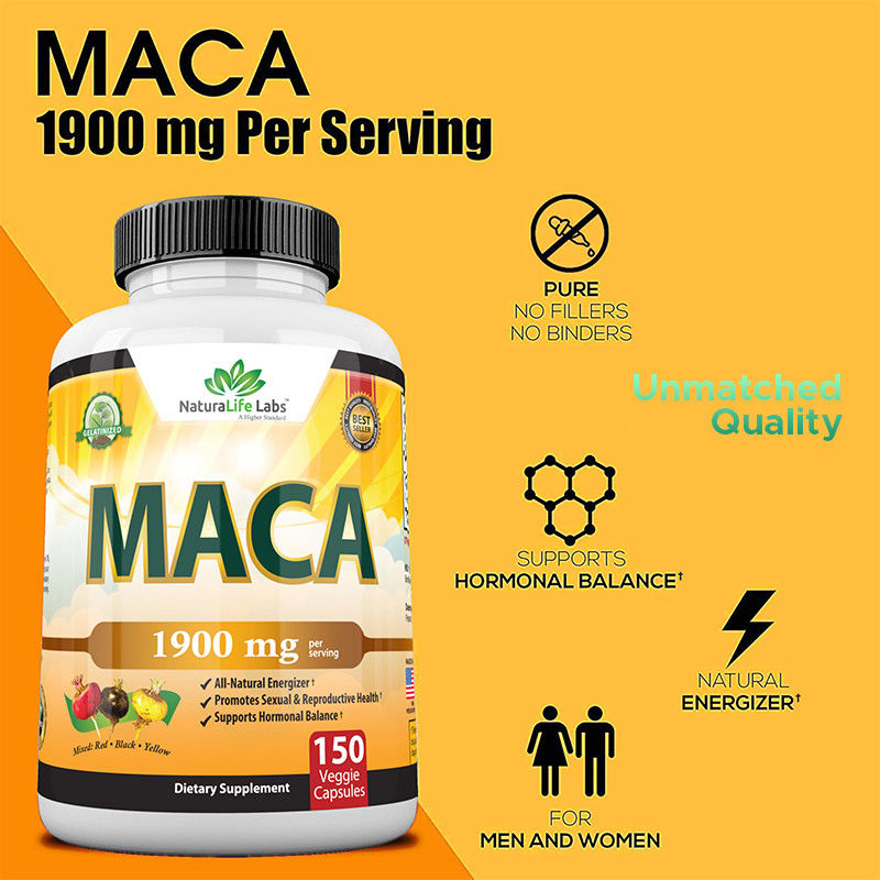 Capsules de racine de maca Capsules énergétiques puissantes pour les hommes