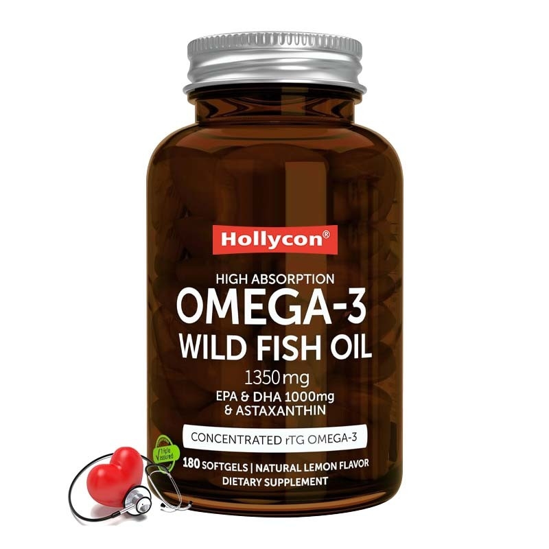 Triglycérides Oméga 3 huile de poisson sauvage Pour le fonctionnement du cerveau Santé des yeux et de la peau