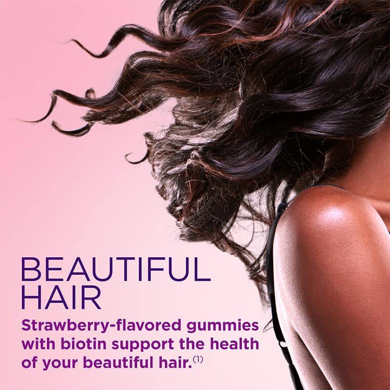 Pour les cheveux, la peau et les ongles gommeuses pour les femmes 2500mcg Biotine pour la croissance des cheveux gommeuses de biotine