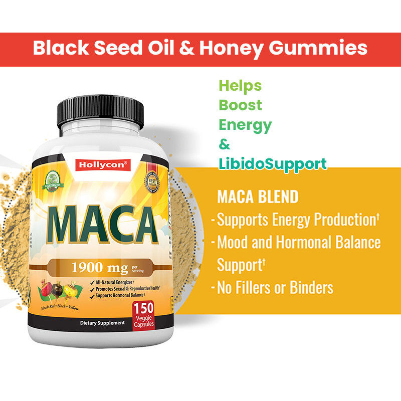 Capsules de racine de maca mélange organique de racine de maca pour le soutien de l' humeur Capsules de maca