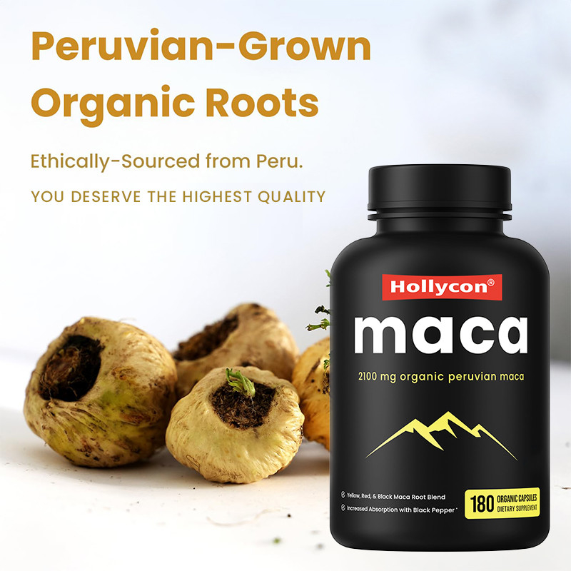 Capsules de racine de maca 2100 mg mélange organique de racine de maca pour fournir de l'énergie Capsules de maca
