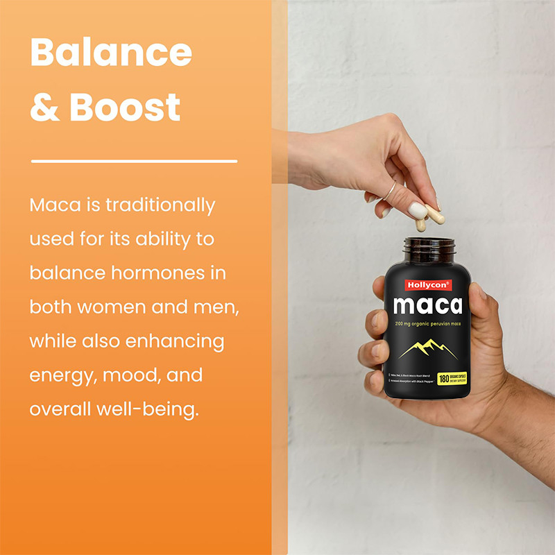 Capsules de racine de maca 2100 mg mélange organique de racine de maca pour fournir de l'énergie Capsules de maca