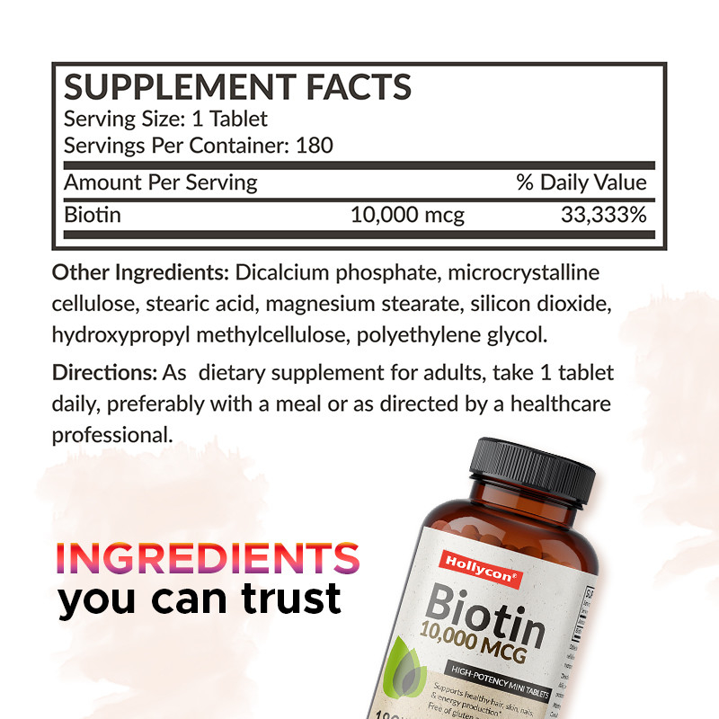Capsules de biotine OEM pour la croissance des cheveux 10.000 mcg Biotine pour une peau et des ongles en bonne santé