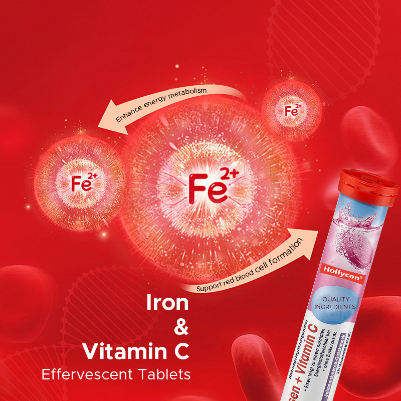 OEM Comprimés effervescents de fer et de vitamine C pour le soutien du fer