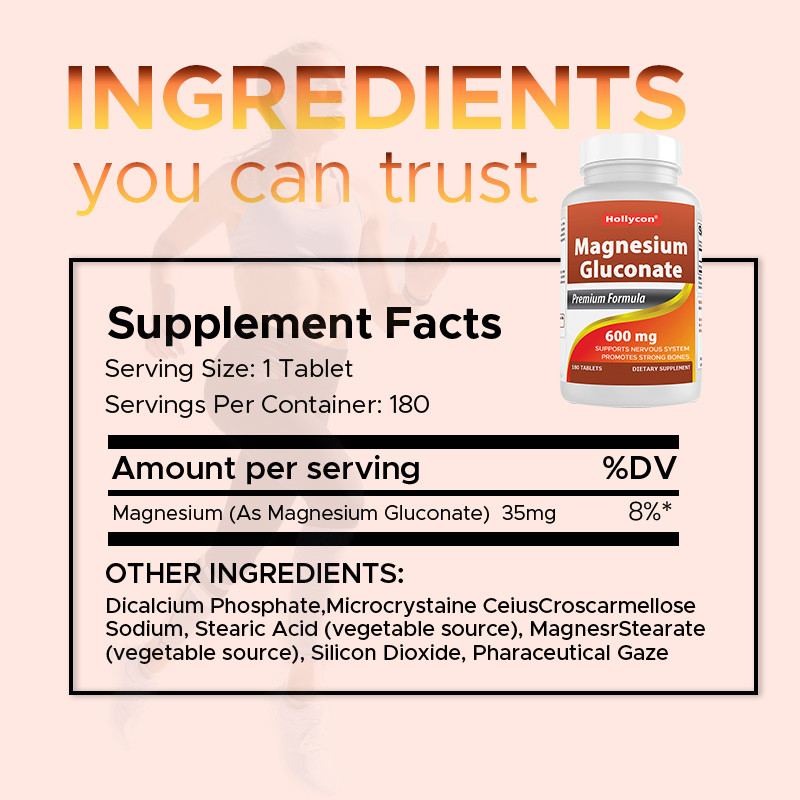 Glycinate de magnésium comprimés pour les os forts 35 mg Magnésium comprimés pour le système nerveux