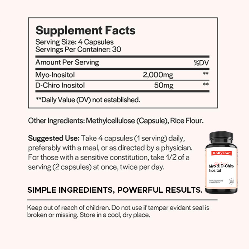 Supplément d'inositol pour l'équilibre hormonal Myo-inositol et D-chiro Inositol capsules