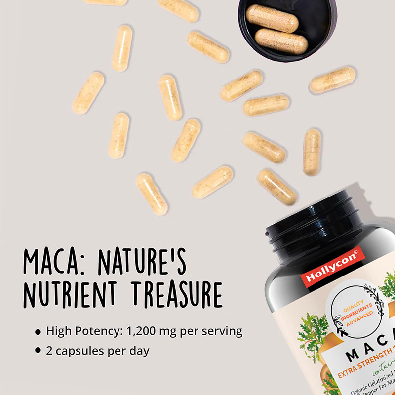 Capsules de poudre de racine de maca pour l' équilibre hormonal 1500 mg Capsules de racine de maca