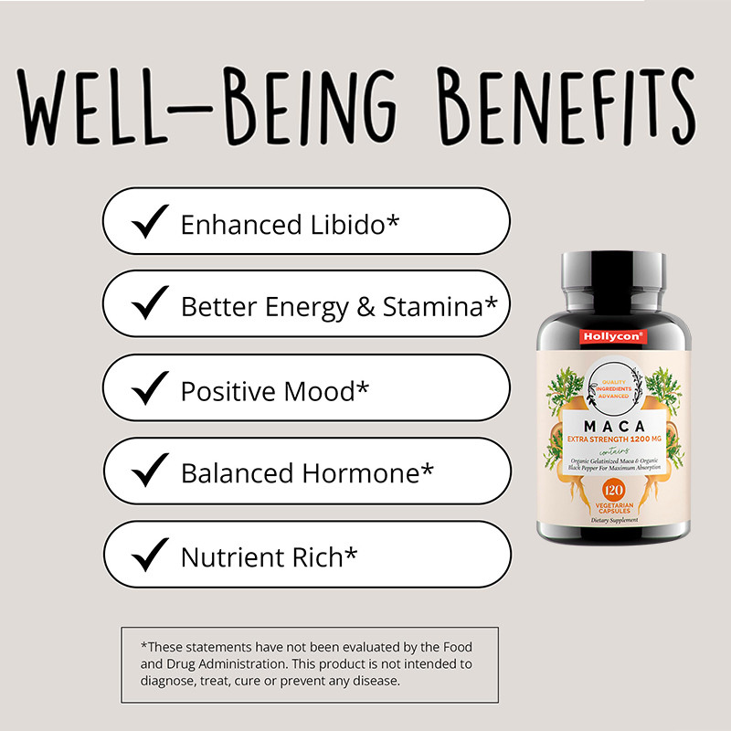 Capsules de poudre de racine de maca pour l' équilibre hormonal 1500 mg Capsules de racine de maca