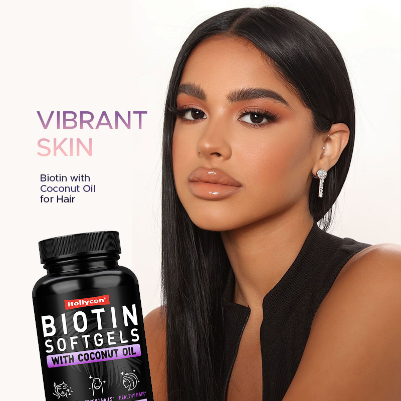 Gels souples à base de biotine pour ongles forts Biotine avec huile de noix de coco pour les cheveux