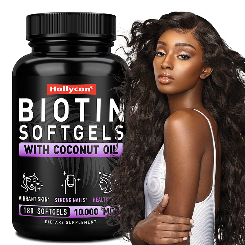 Gels souples à base de biotine pour ongles forts Biotine avec huile de noix de coco pour les cheveux
