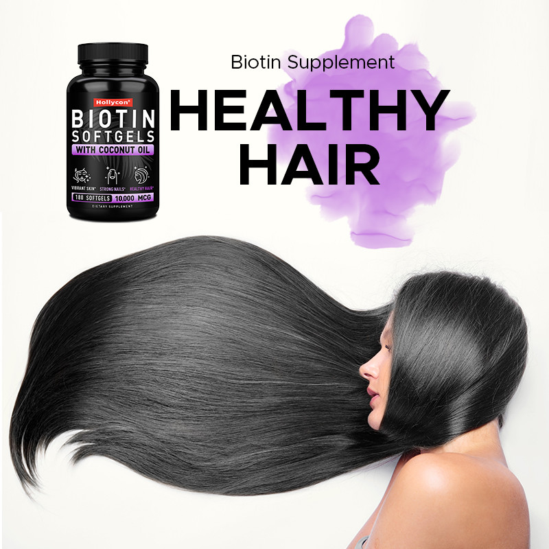 Gels souples à base de biotine pour ongles forts Biotine avec huile de noix de coco pour les cheveux