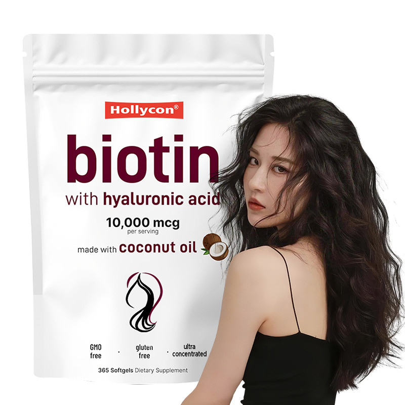 Supplément de biotine 10 000mcg Biotine Softgels pour les cheveux et la peau en bonne santé Biotine Softgels