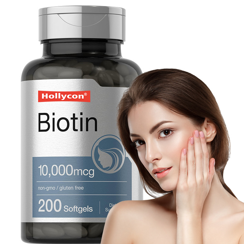 Supplément de biotine pour la santé des cheveux 10.000mcg Biotine Softgels pour la santé des cheveux et des ongles
