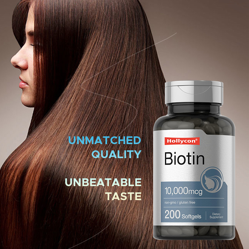 Supplément de biotine pour la santé des cheveux 10.000mcg Biotine Softgels pour la santé des cheveux et des ongles