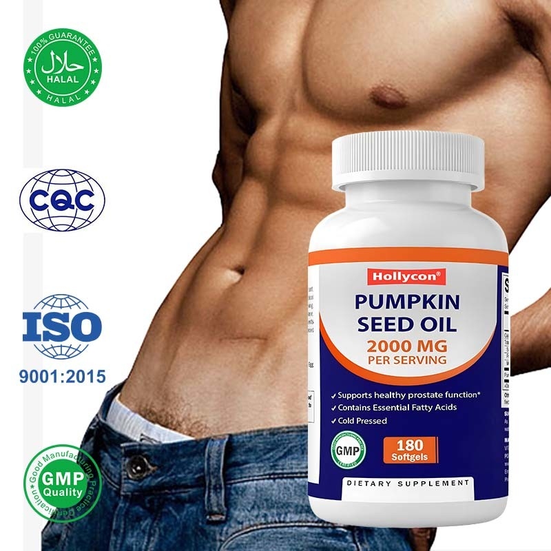 OEM huile de graines de citrouille gels doux pour promouvoir la santé du cuir chevelu 2000 mg huile de graines de citrouille