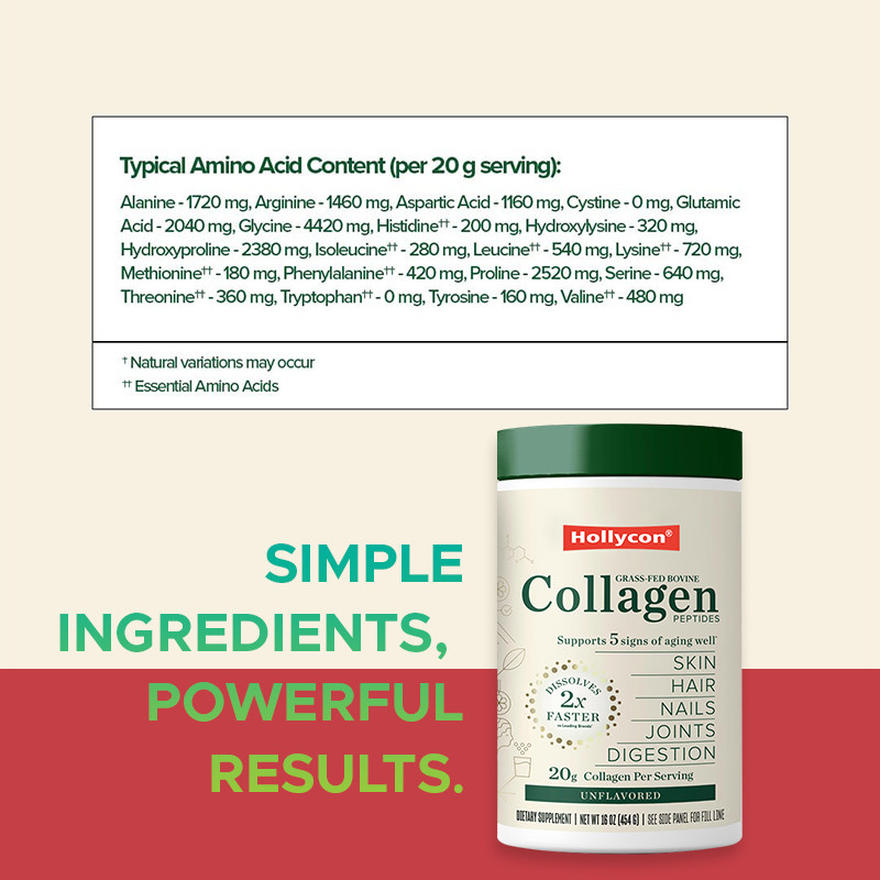 Poudre de collagène pour les cheveux, la peau, les ongles soutient 20 g de collagène Peptides Poudre de protéines