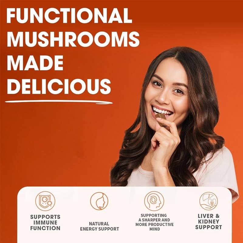 Plantes d'usine Cordyceps Nootropiques Champignons soutient l' énergie Focus Santé du cerveau Immunité Ganoderme Lucidum Champignon mâche doux
