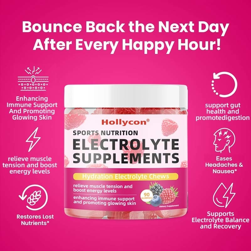 OEM Happy Hour Aid Gummies Supplément de pré-match Fête hydratation Électrolites Alcool DHM Chardon-Marie Après avoir Bu Gummy