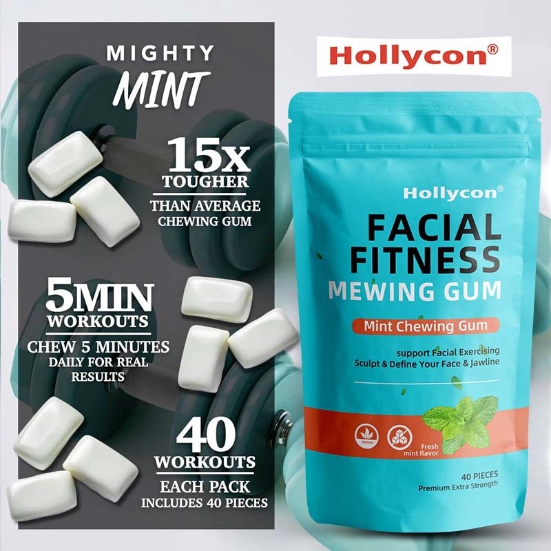 Vente à chaud Puissante menthe Formation à la mâchoire gomme dure Fitness du visage gomme à meuler ultra-dure gomme à mâcher à la mâchoire