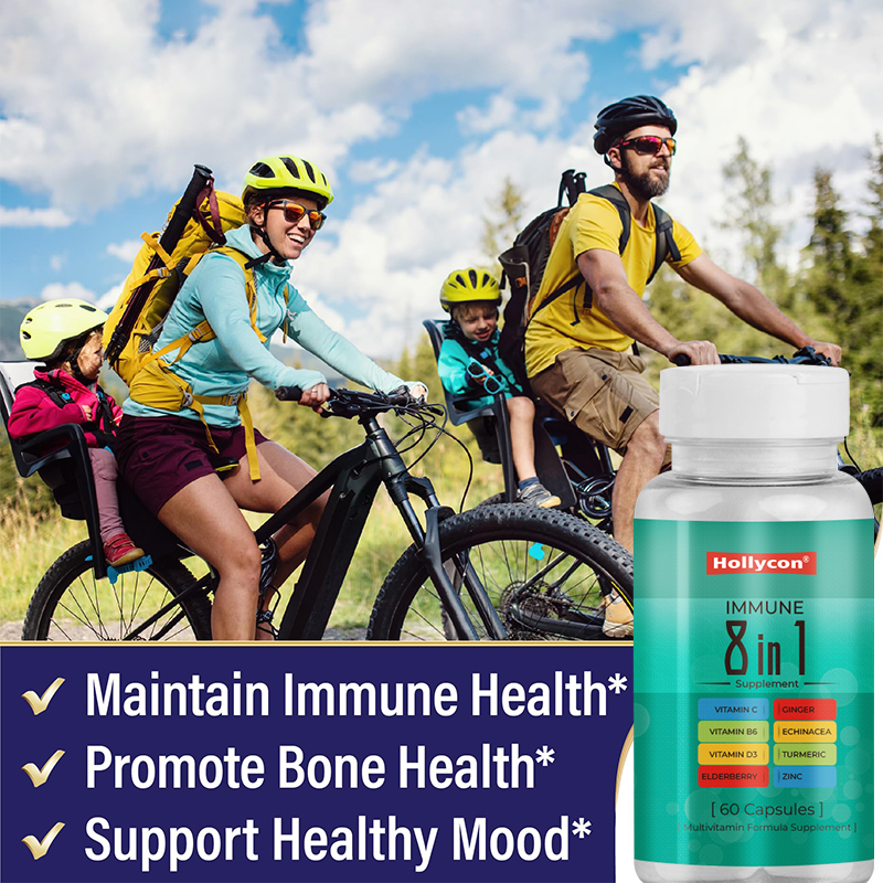 Capsules de soutien immunitaire - Étiquette OEM - Complément multivitaminé pour adultes - Aide à favoriser la fonction immunitaire