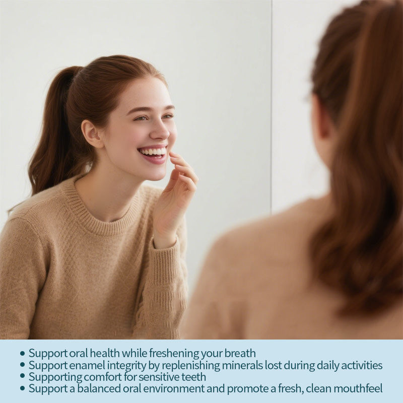 Chewing-gum sans sucre avec nano-hydroxyapatite - Haleine fraîche et santé bucco-dentaire Menthe poivrée Gomme à mâcher reminéralisante