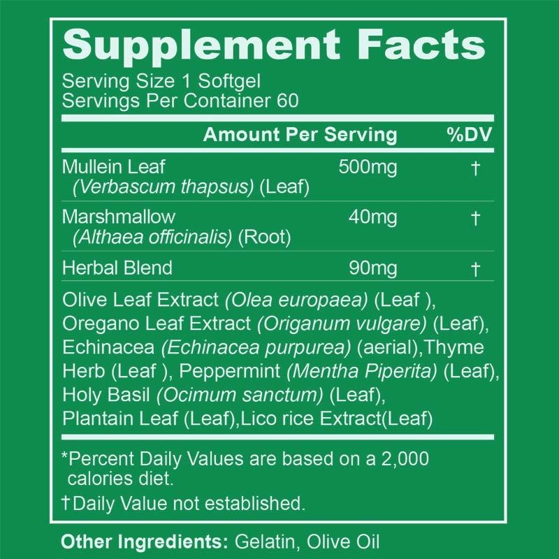 Extrait de feuille de molène pour les poumons en gélules, Détox pulmonaire pour fumeurs, Nettoyage pulmonaire pour le soutien respiratoire, Compléments alimentaires à base de plantes, Végétalien, Sans OGM, Soutien immunitaire et digestif, Format 180 gélules, Approvisionnement pour 180 jours