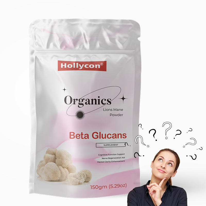 Poudre de supplément de crinière de lion biologique avec extrait de fructification 100 % et 30 % de bêta-glucanes pour le soutien cognitif - 150 grammes par sac