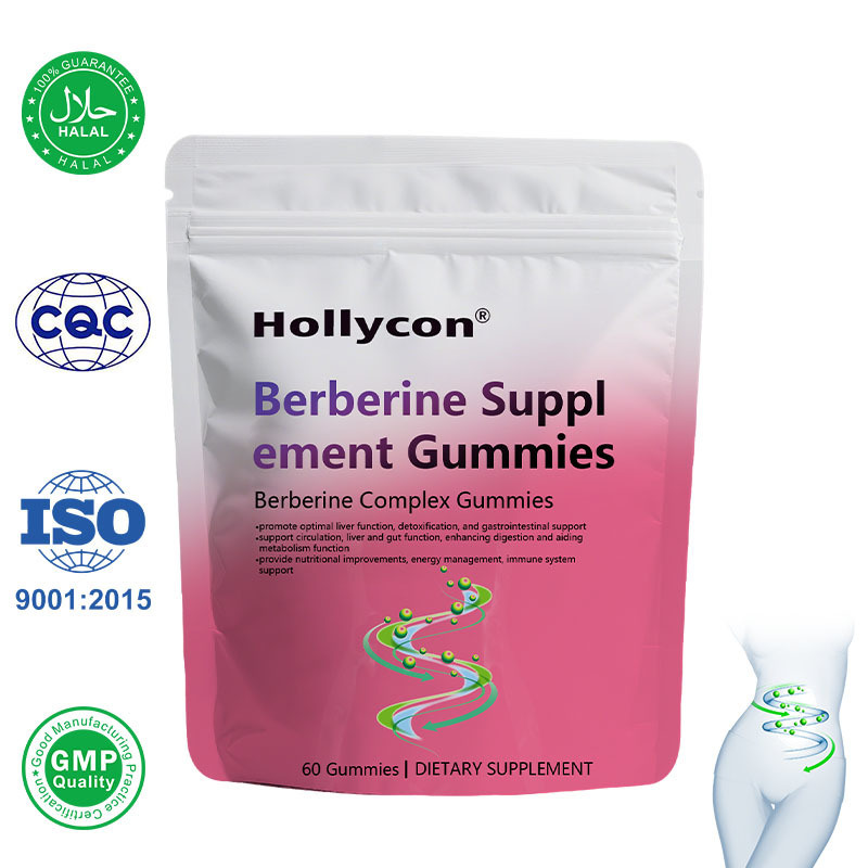 Prix d'usine OEM Gummies de berbérine (sans sucre), Gummies de complexe de berbérine avec cannelle de Ceylan, chardon-Marie, curcuma curcumine pour le métabolisme, l'énergie, la santé intestinale, le contrôle de la masse corporelle à jeun