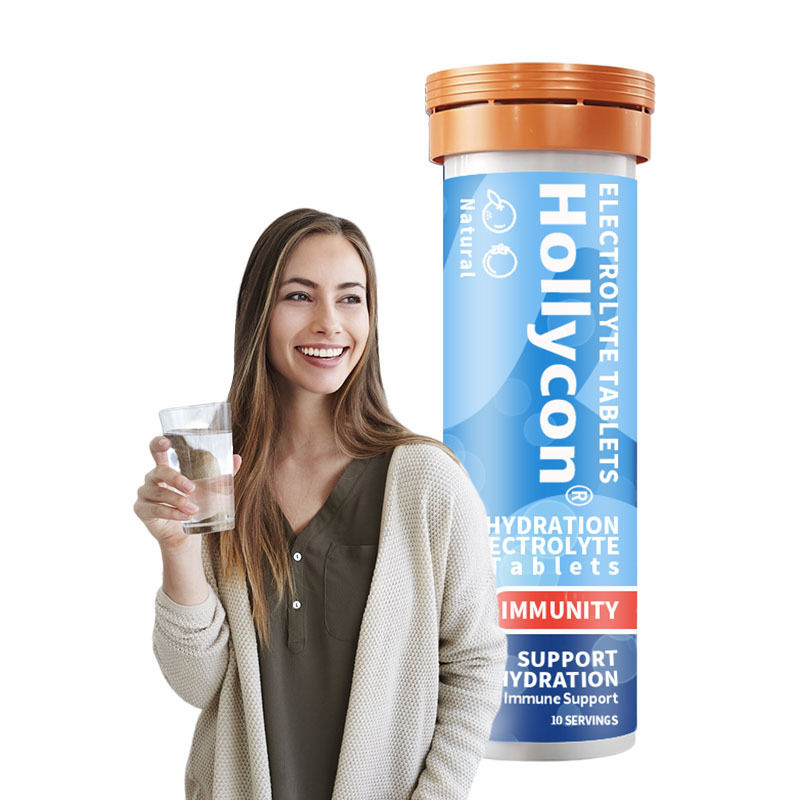 Comprimés d'électrolytes d'hydratation OEM Immunité Vitamine C Comprimé effervescent d'hydratation Gingembre Curcuma Comprimés d'électrolytes d'hydratation