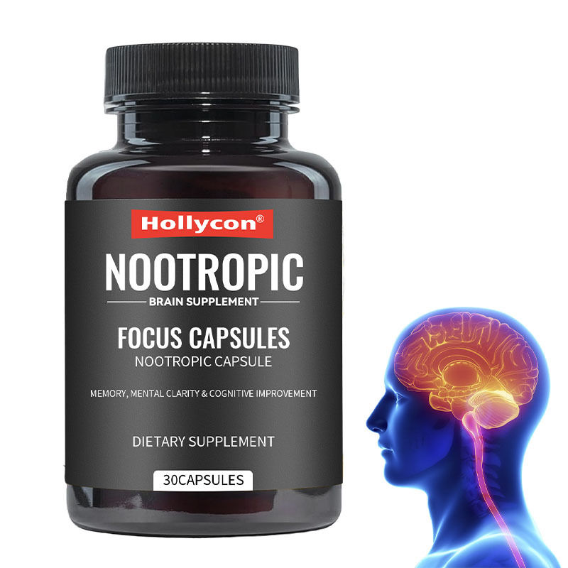 OEM Focus Capsules avec L-théanine Vitamine B6 Mémoire Clarté mentale et amélioration cognitive Supplément cérébral nootropique