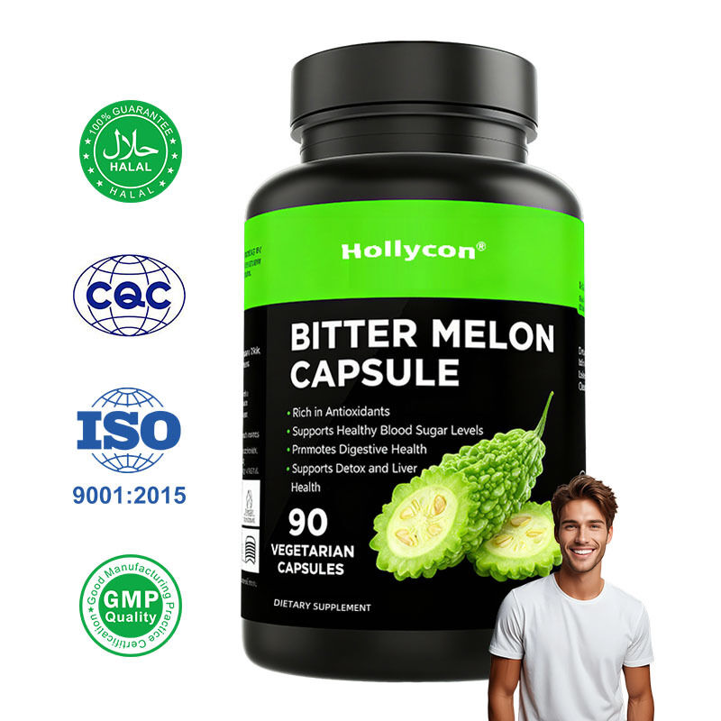 Melon amer 500 mg | 90 capsules végétariennes sans gluten, supplément sans OGM, extrait de melon amer, métabolisme naturel du glucose, marque privée de capsule Momordica Charantia, OEM disponible, prix d'usine