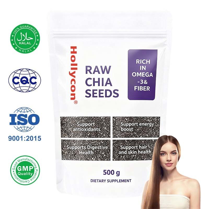 Graines de chia OEM / ODM 500g, paquet de 1 | Graines à consommer | Graines pour la gestion du poids | Riches en calcium, protéines et fibres, sans sucre ajouté, formule personnalisée