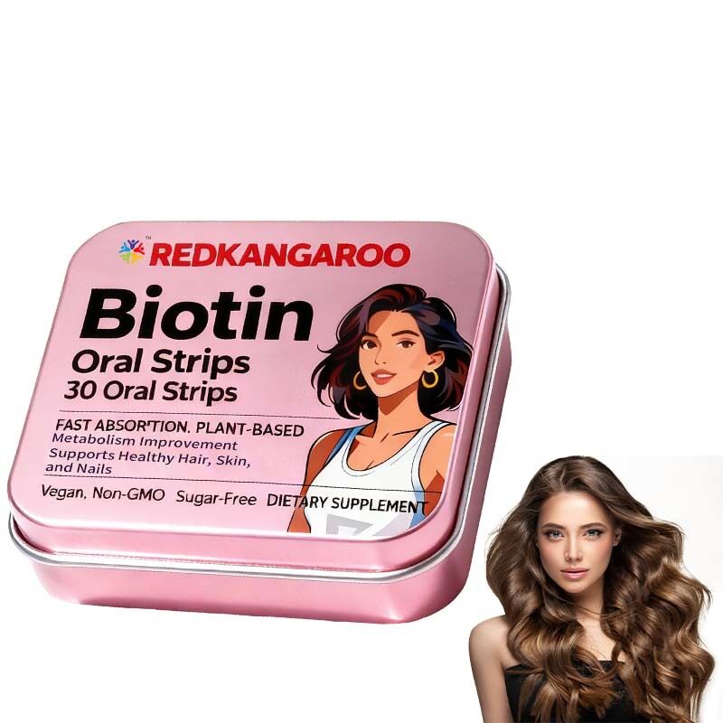 Biotine à l'oral - absorbant rapidement, végétalien, sans OGM, sans sucre - soutient les cheveux, la peau et les ongles en bonne santé - saveur d'orange délicieuse - 30 numéros de marque privée, OEM disponible, prix d'usine