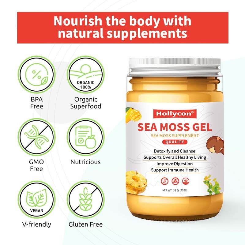 OEM Nutritif Raw Seamoss Détoxifier et Nettoyer Riche en Minéraux Protéines Vitamines Santé Sea Moss Gel
